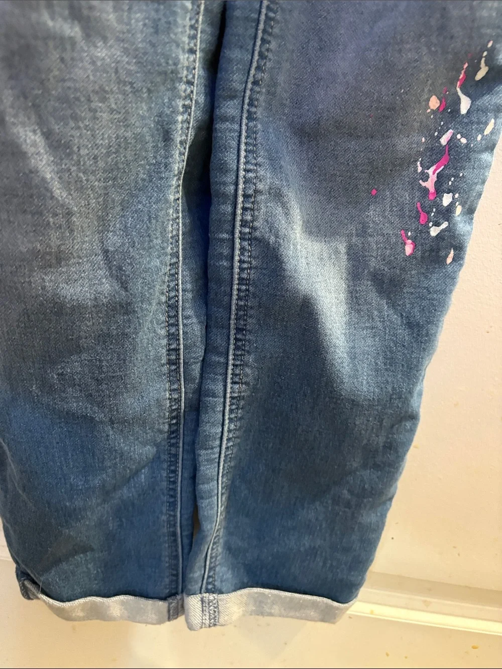 Kids Justice Blue Denim Overalls - Casual Painter-Detail Style
